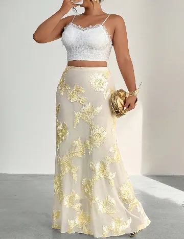 Fusta SHEIN CURVE, galben