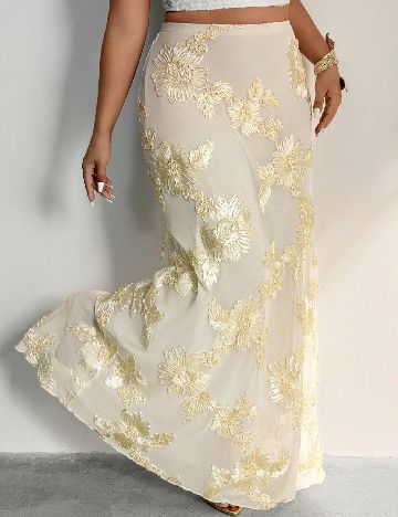 Fusta SHEIN CURVE, galben