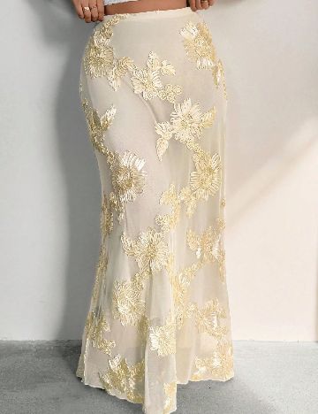 Fusta SHEIN CURVE, galben