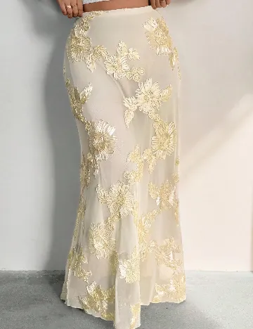 Fusta SHEIN CURVE, galben