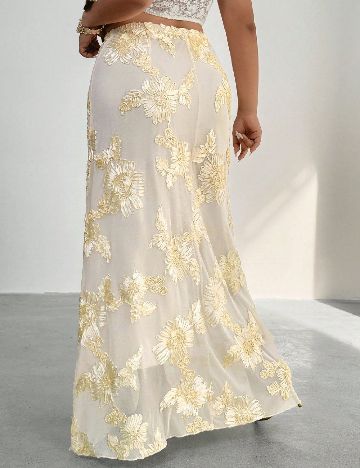 Fusta SHEIN CURVE, galben