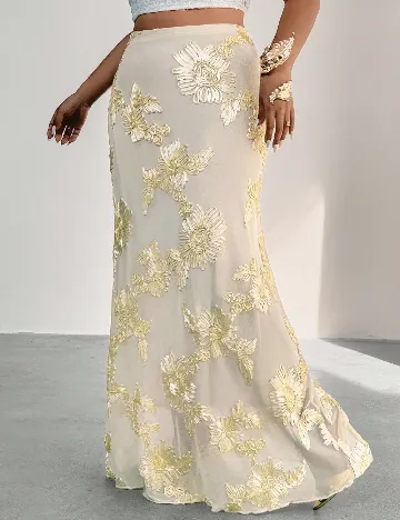 Fusta SHEIN CURVE, galben