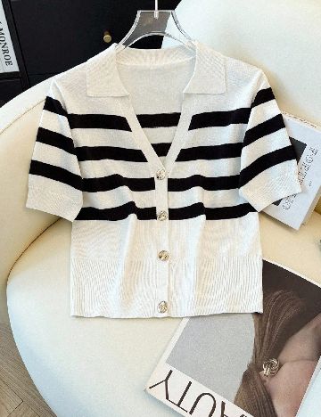 Bluza SHEIN, alb/negru