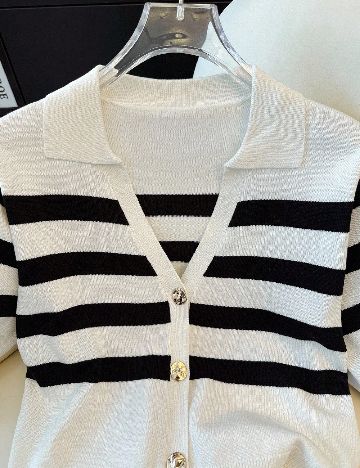 Bluza SHEIN, alb/negru