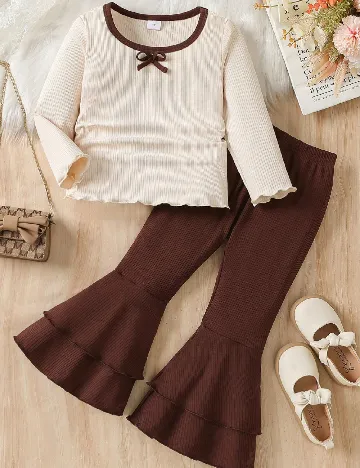 Compleu Shein Kids, crem/maro