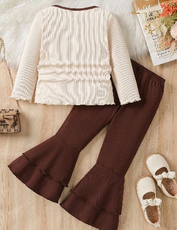 Compleu Shein Kids, crem/maro