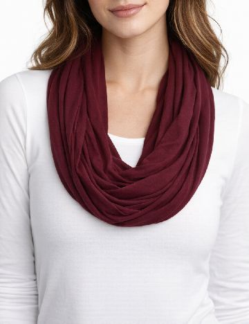 Esarfa circulara Pull&Bear, visiniu