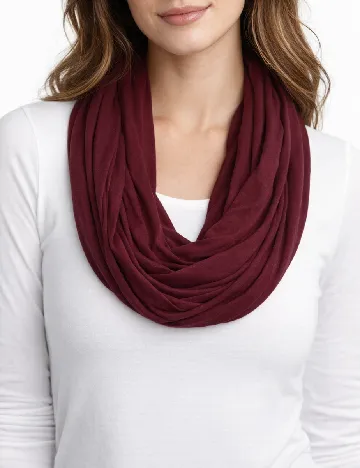 Esarfa circulara Pull&Bear, visiniu