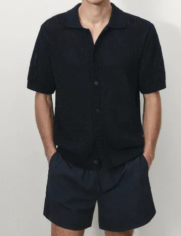 Pantaloni scurti Massimo Dutti, bleumarin