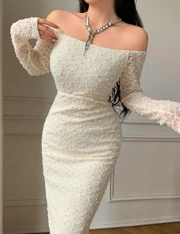 Rochie lunga SHEIN, crem