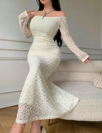 Rochie lunga SHEIN, crem