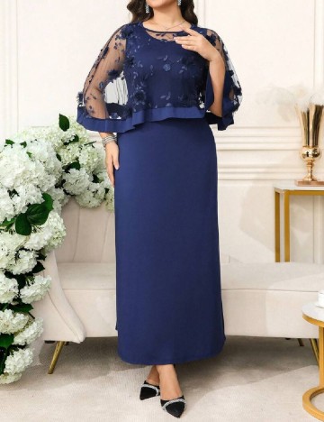 Rochie lunga SHEIN CURVE, bleumarin