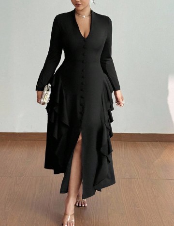 Rochie lunga SHEIN CURVE, negru