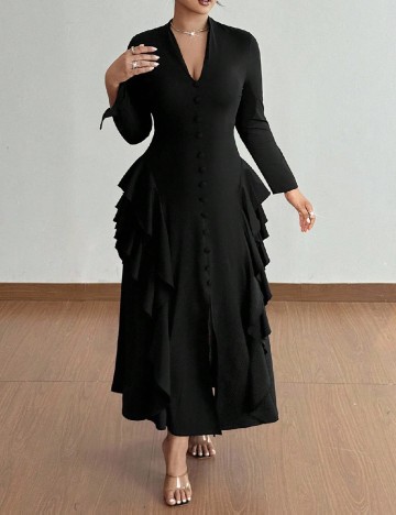 Rochie lunga SHEIN CURVE, negru