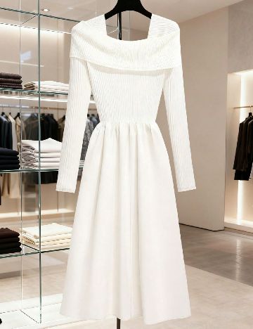 Rochie medie SHEIN, alb