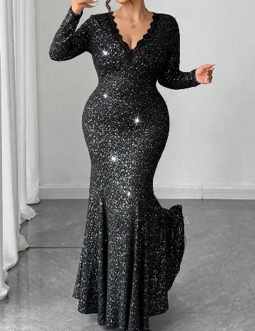 Rochie lunga SHEIN CURVE, negru