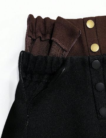 Set Pantaloni scurti 2 perechi SHEIN CURVE, negru/maro