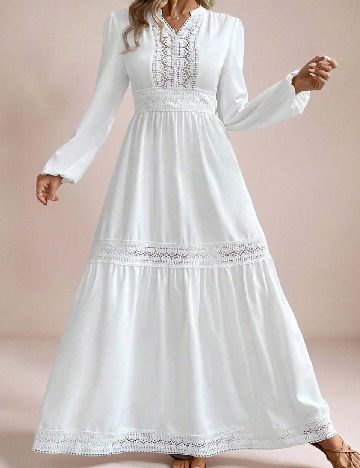 Rochie lunga SHEIN CURVE, alb\