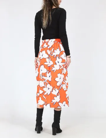 Fusta pantalon Zara, portocaliu/alb