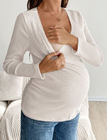 Bluza SHEIN Maternity, ecru