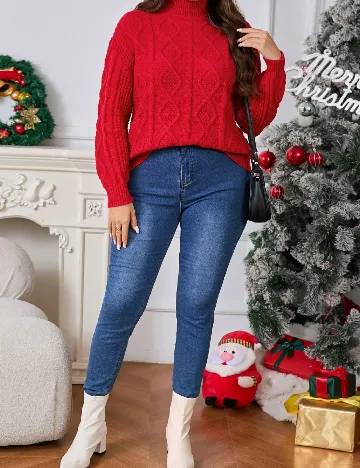 Pulover SHEIN CURVE, rosu