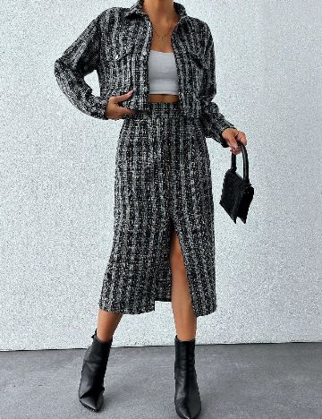 Compleu SHEIN, albastru/negru