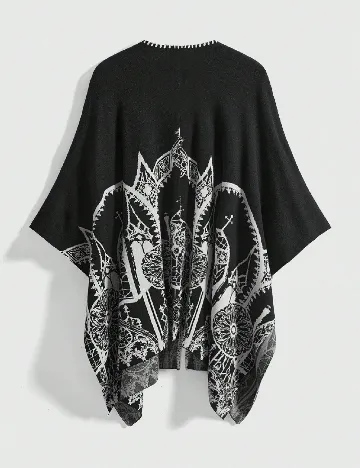 Poncho Romwe Plus Size, negru