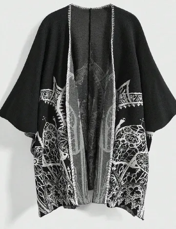 Poncho Romwe Plus Size, negru