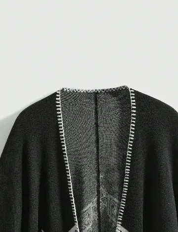 Poncho Romwe Plus Size, negru