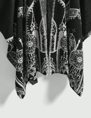 Poncho Romwe Plus Size, negru