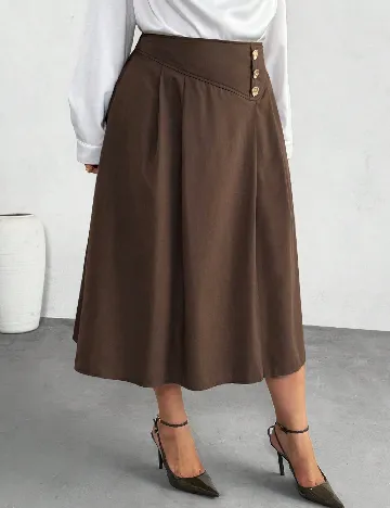 Fusta SHEIN CURVE, maro