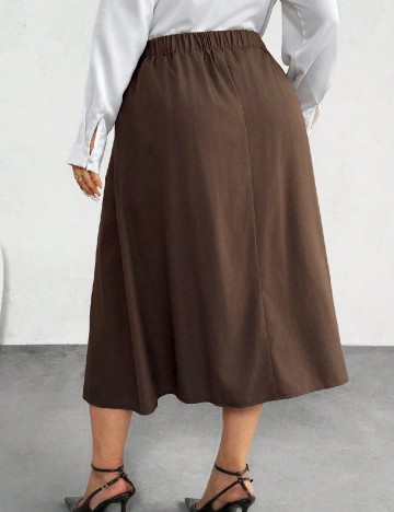 Fusta SHEIN CURVE, maro