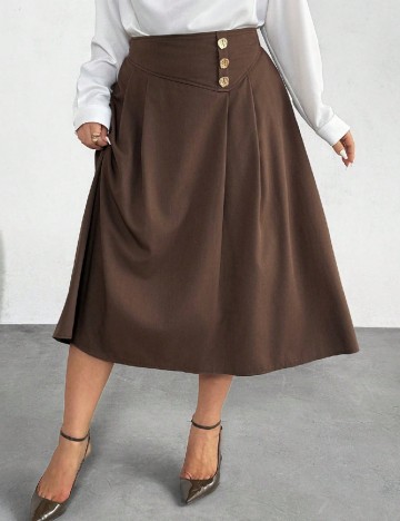 Fusta SHEIN CURVE, maro