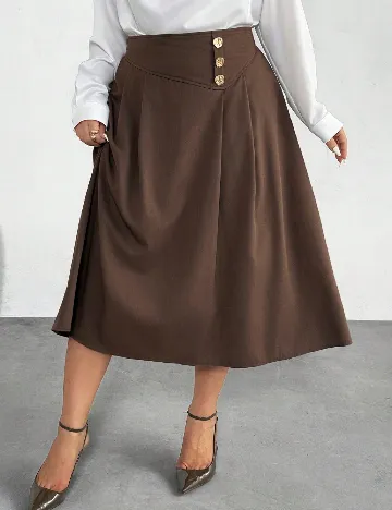 Fusta SHEIN CURVE, maro