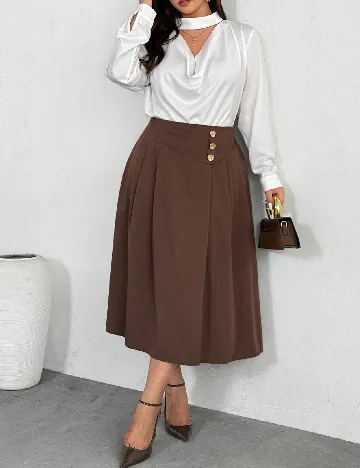 Fusta SHEIN CURVE, maro