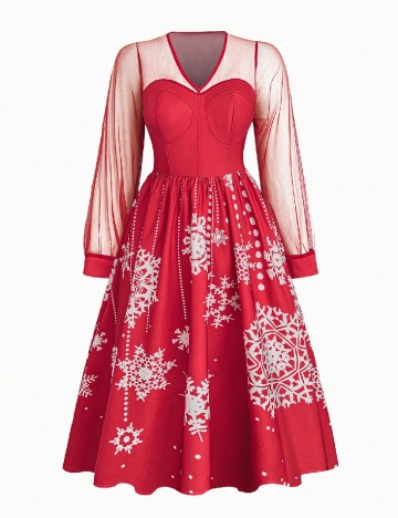 Rochie medie SHEIN CURVE, rosu