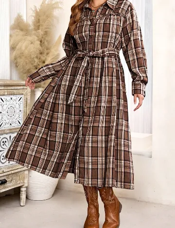 Rochie medie SHEIN CURVE, maro