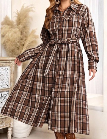 Rochie medie SHEIN CURVE, maro