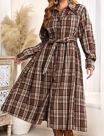 Rochie medie SHEIN CURVE, maro