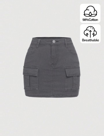 Fusta Shein Kids, gri