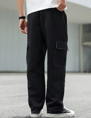 Pantaloni SHEIN Plus Size Men, negru