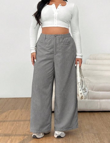 Pantaloni SHEIN CURVE, gri