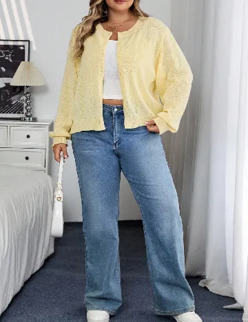 Cardigan SHEIN CURVE, galben