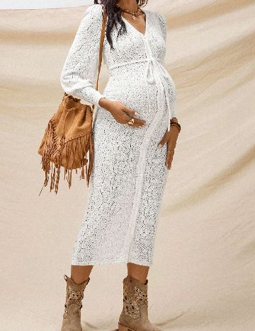 Rochie medie SHEIN Maternity, alb