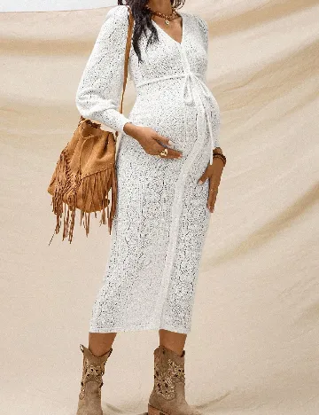 Rochie medie SHEIN Maternity, alb