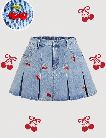 Fusta SHEIN CURVE, albastru