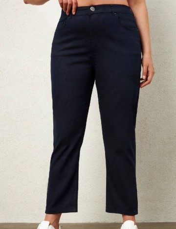 Pantaloni SHEIN CURVE, bleumarin