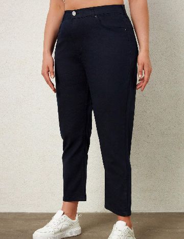 Pantaloni SHEIN CURVE, bleumarin