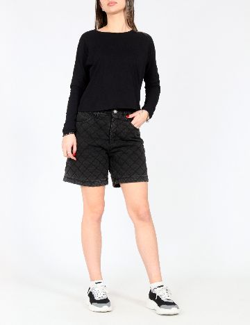 Pantaloni scurti Bershka, negru