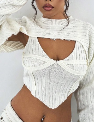 Set top si maiou SHEIN, crem